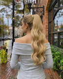 Premium Synthetic Hair Extensions Set – Invisible Wire Wavy Extension & High-temp Ponytail