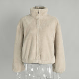Autumn and Winter Warm Zipper Fur Jacket