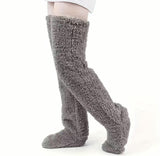 Solid Color Goose Down Leg Winter Socks