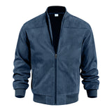 Men's Suede Solid Color, Casual Retro Jacket