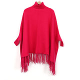 Monochrome Cashmere Shawl-type Bat Sleeve Sweater