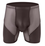 Men's Fashion Casual Leather Transparent Mesh Shorts