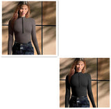 Fashion Long Sleeve Jumpsuit, Seamless Slimming Shapewear for Women's Romper