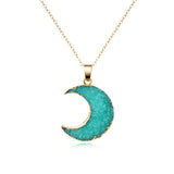Moon Necklace, Sweater Chain Pendant