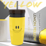 No Cover Twist Travel Cup, Double Insulation Tumbler Straw, Sippy Portable Water Bottles for Children and Adults