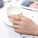 Copper Plated Faux Gold, High Color Snake Bone, Chain Ring