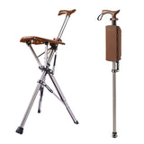 Folding Cane Sticks for the Elderly, Non-slip Sit On Stools