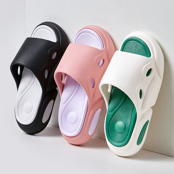 Women's Two-color Slippers for Couples, Thick-soled Indoor Floor House Shoes, Summer Outdoor Leisure Unisex Beach Shoes