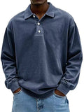Men’s Fall Long-sleeve Polo Shirt – Casual, Breathable, Comfortable Solid High-quality Tee
