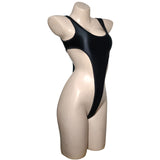 Elastic, Oil Bright, Hot Figure Display, High Fork Jumpsuit