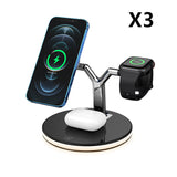 Compatible with Apple, 3 in 1 Magnetic Wireless Charger, 15W Magsafe Charging Station