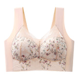 Floral Ice Silk Seamless Bra with Elegant Back Design (Pack of 2)