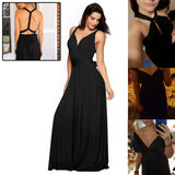 Long Party Gown, Club Floor-length Summer Backless Maxi Dress, Multiway Bridesmaids Boho Women's Vestidos