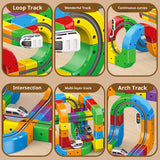 Small Train Track Cube Electric Assembled Building Block Toys