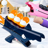 Children's Outdoor Snow Shark Cute Cartoon Snowball Gun Launcher, Clip Fight Toy