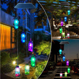Outdoor Solar Wind Chime Lamp Hummingbird Butterfly Ball Garden Decoration