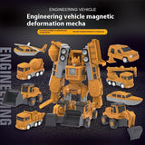 Children's Magnetic Deformation Engineering Vehicle Magnetic Toy