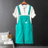 Men’s Retro Cargo Suspender Jumpsuit – Casual Straight Fit Korean Style Overalls