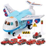 Large Storytelling Plane with Alloy Car Storage, Multifunctional Toy