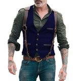 European and American, Casual Solid Color Men's Vest