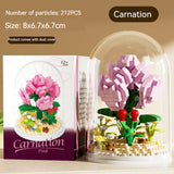 Small Particle Building Blocks Flower Toy, Assembled Gift Preserved Flower Ornaments