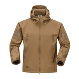 Tactical Men's Soft Shell Jacket, Military Hooded Coat