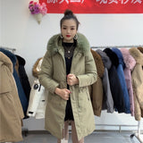 Women’s Hooded Fleece-lined Padded Jacket with Big Fur Collar – Warm Winter Coat