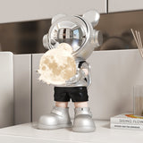 Desktop Space Bear Decoration, Moon Night Light Home Decor