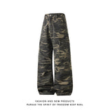 Men’s Camo Workwear Pants – Straight Wide Leg Casual Utility Trousers