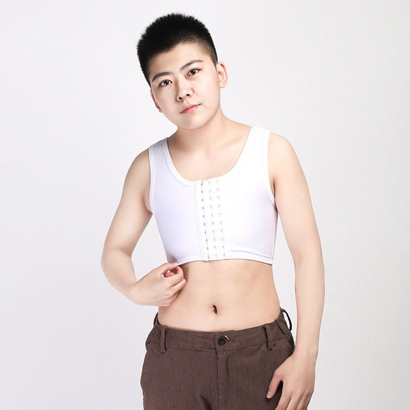 Front Buckle Corset, Les Short Handsome Mesh Buttoned Vest