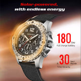 Outdoor Sports, Stainless Steel Solar Energy Electronic Watch