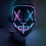 Black V Halloveen Horror Glowing Mask