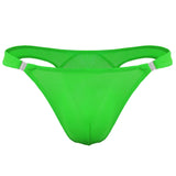 Men's Translucent, Ice Silk, Low Waist Buckle, T-back Underwear
