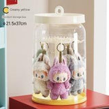 Rotating Handheld Blind Box Display Rack – Transparent Plush Doll Storage Case with Dust Cover