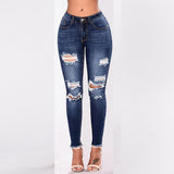 Shascullfites Melody High-waist Ripped Skinny Jeggings – Washed Stretch Denim Pants for Women