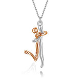 18K Love Hug Necklace, Couple Anniversary Valentine's Day Gift, Fashion Simple Temperament Clavicle Chain Pendant Necklace