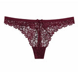 Sexy Ladies' Seamless Lace Panties, G-string Thongs, Solid Color Transparent Underwear Lingerie, Women's Tangas