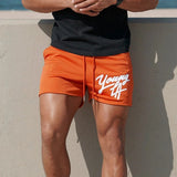 Quick-drying Mesh Casual Sports, American Style, Below the Knee, Cropped Beach Shorts