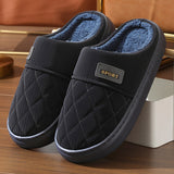 Men's Home Slippers, Winter Warm Plush House Shoes, Indoor Non-slip Floor Bedroom Flats, Casual All-match Shoes