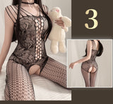 Transparent Stockings, Mesh Bodysuit Uniform