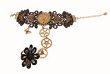 Women's Fashion Vintage Steam Engine Gear Lace Bracelet