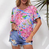 Shiying Printed Drop-shoulder Sleeve Top, Summer Fashion T-shirt for Women