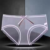 Full Transparent Panties, Women's Mesh Lace, Mid-waist Large Size Undies