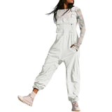 Women’s Cargo Bib Overalls – Tapered Fit Suspender Jumpsuit Casual Workwear