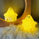 Warm Lovely Cute Cartoon Silicone Sea Gull Night Light with USB, Charging Christmas Gifts, Kids and Girls' Room Bedside Sleeping Lamp