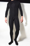 Winter Men's Fleece One-piece Bodysuit, Thick Warm Full Stockings