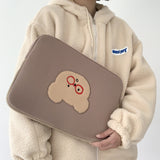 Compatible with Apple, Wind Girls' Tablet Bear Bag, Student's Korean Version IPad Pouch