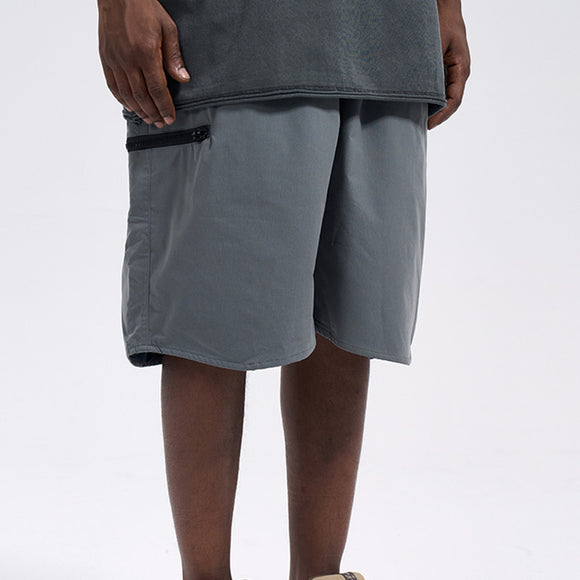 High Street Trendy Solid Color Simple All-match Men’s Shorts