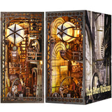 Wooden Book Stand, Hand-assembled Building Block Model, Bookshelf Decoration