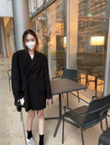 Women's Wide-shoulder Suit, Back Slit Profile Jacket